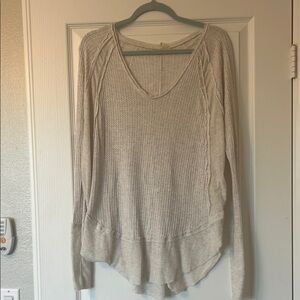 EUC We the Free cream Long Sleeve lightweight thermal top size Medium